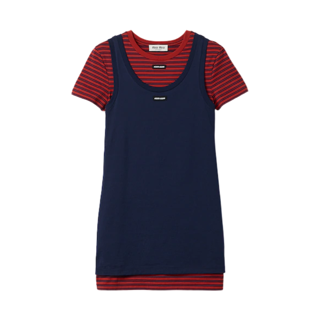 MJE22-60B2-F0U1Y (W) Miu Miu Jersey Dress Ruby Blue