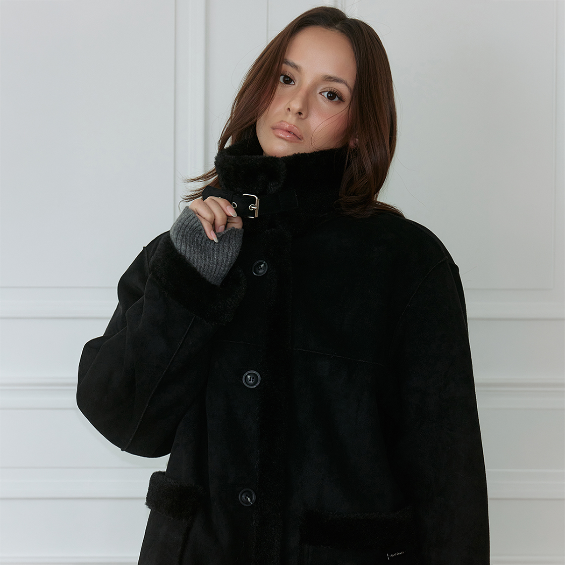 로제프란츠 퍼 시어링 무스탕 [블랙](Rosefrantz Fur Shearling Mustang [Black]) - 5