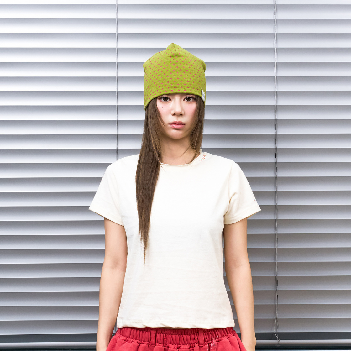 낫뉴 nn 라벨 허니 도트 비니 그린(Not New nn Label Honey Dot Beanie Green) - 2