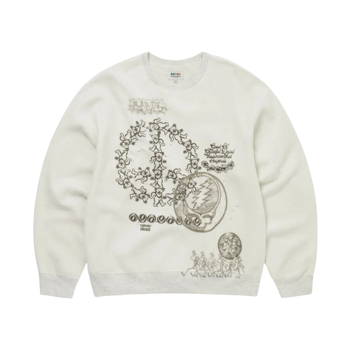 - Thisisneverthat x Grateful Dead Iconography Reversible Crewneck Heather Grey