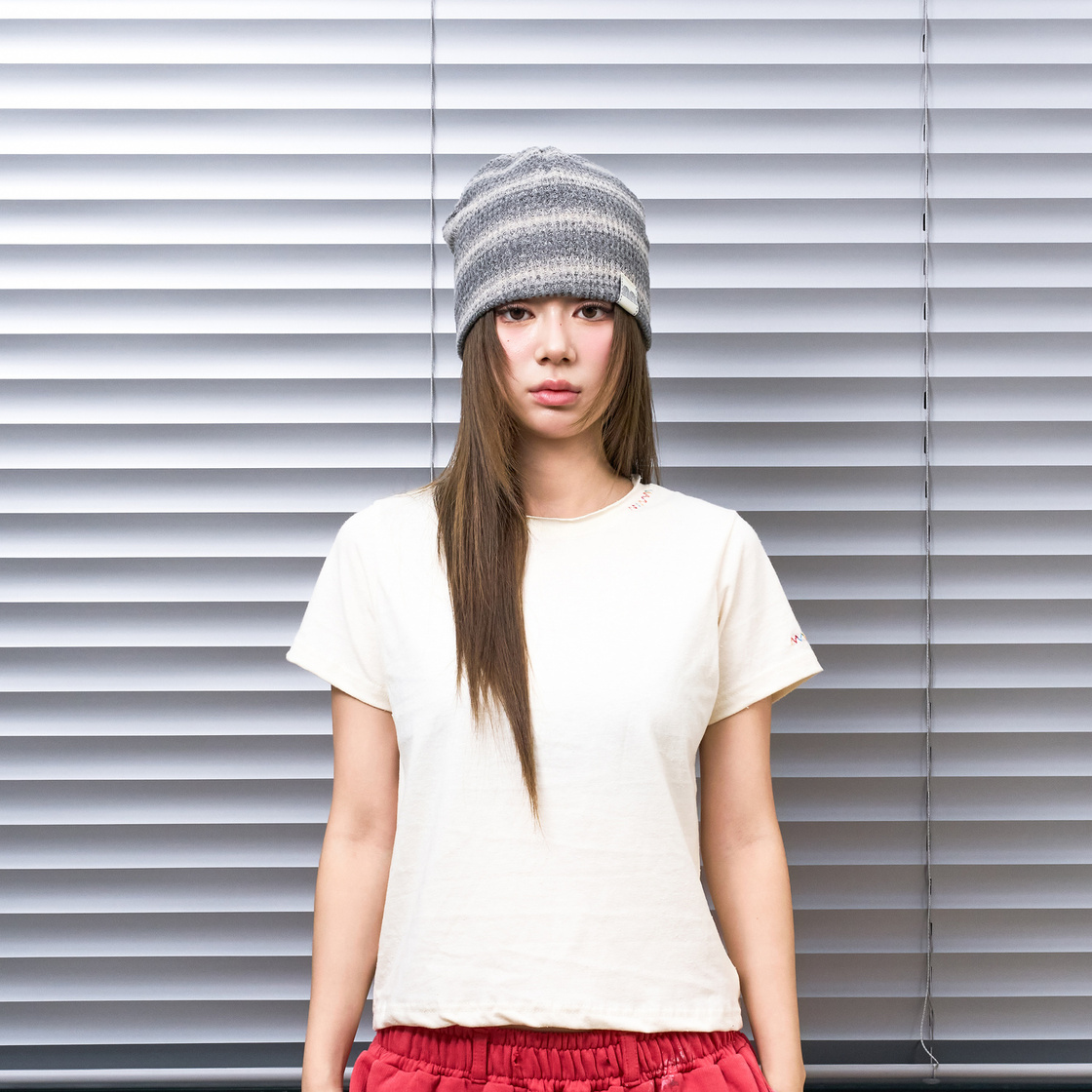 낫뉴 nn 라벨 옴브레 비니 라이트 그레이(Not New nn Label Ombre Beanie Light Grey) - 2