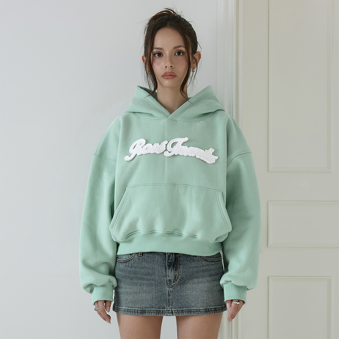 로제프란츠 기모 아플리케 후디 [민트](Rosefrantz Brushed Fleece Applique Hoodie [Mint]) - 3