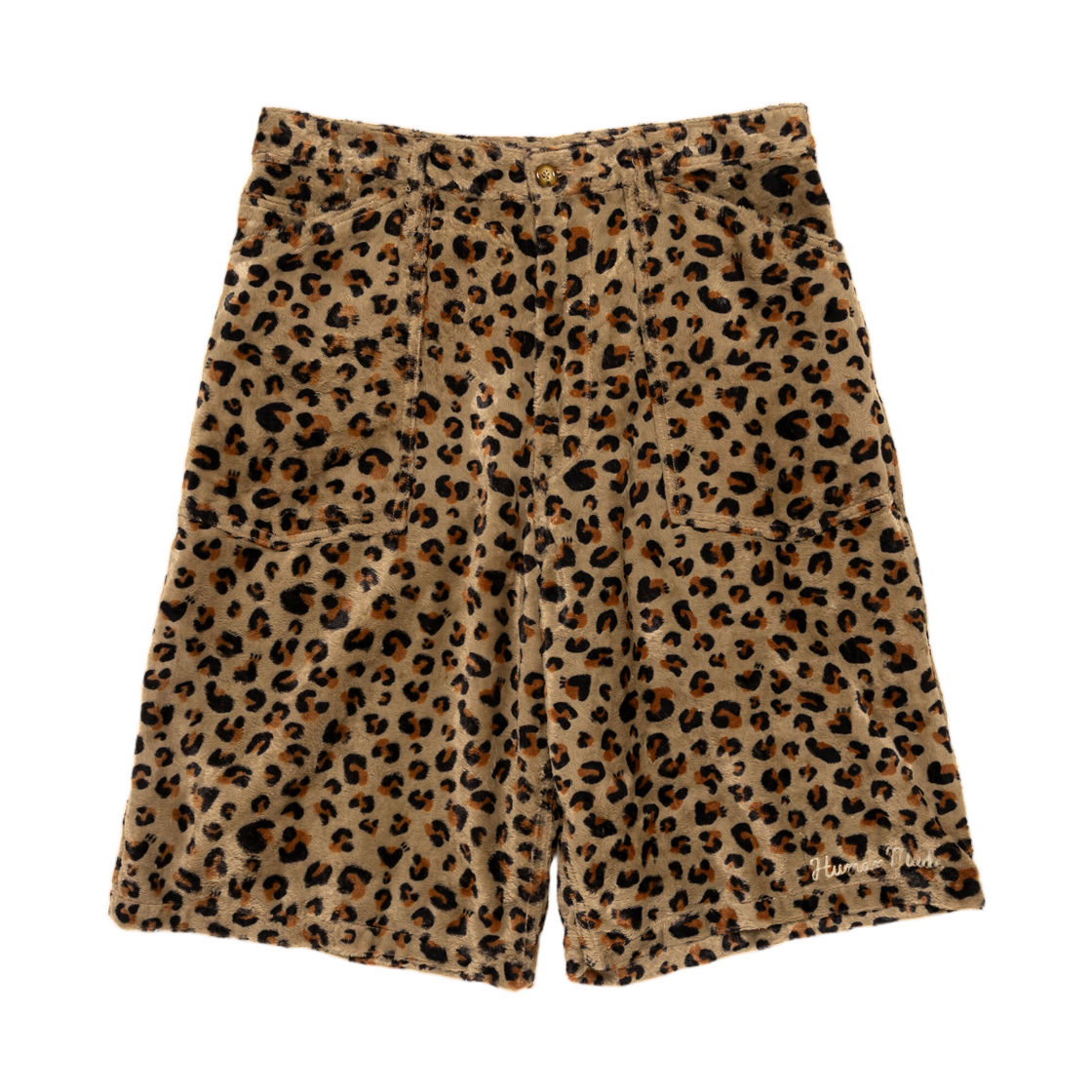 HM32PT016 Human Made Leopard Shorts Beige