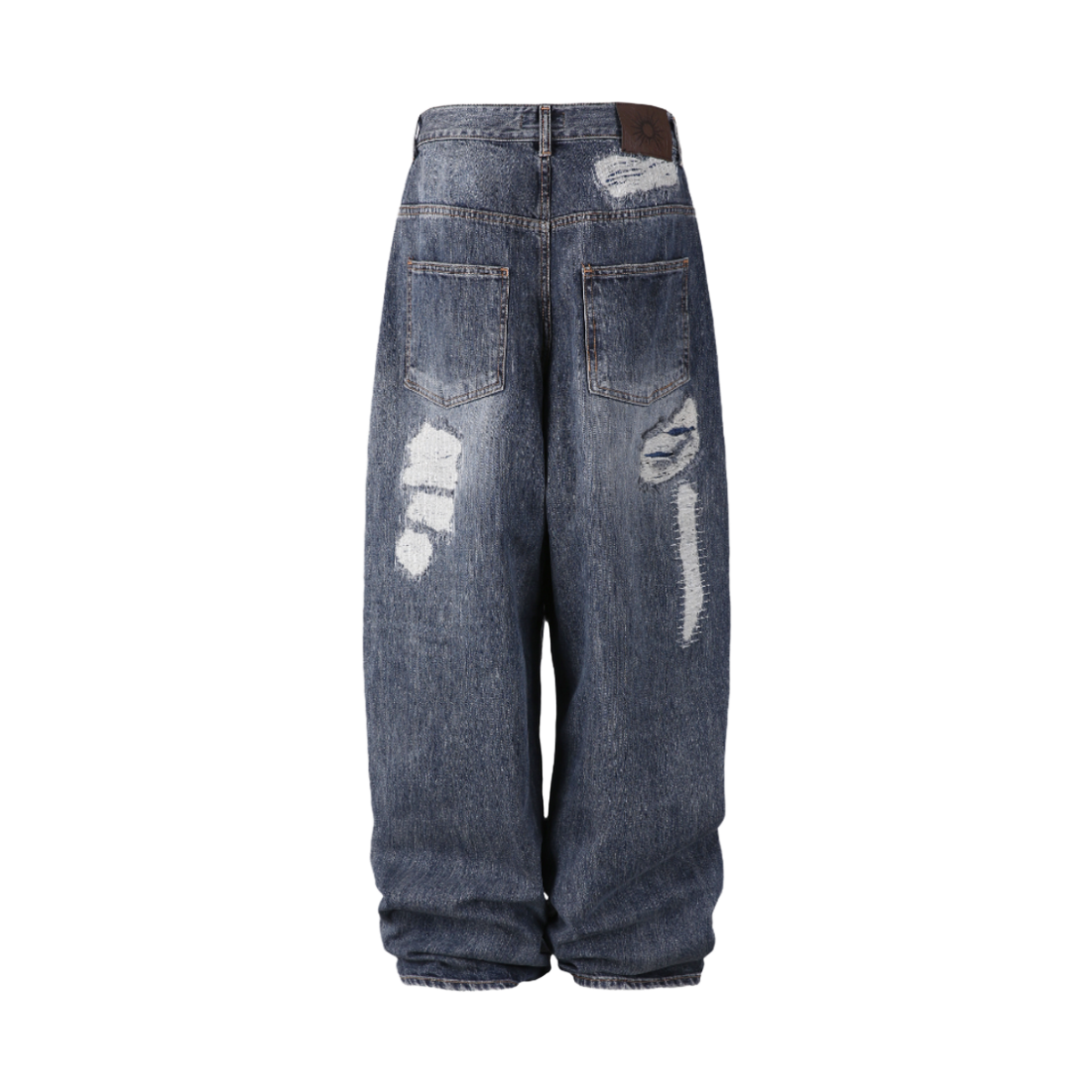 톤얼타이드 에이지드 톤 점보 데님 팬츠(Tornortied Aged Torn Jumbo Denim Pants) - 3