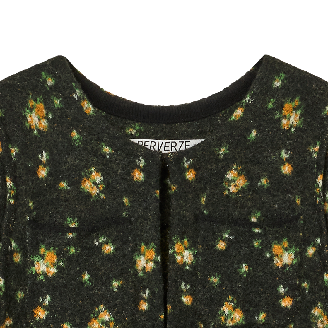 퍼버즈 우먼 플로럴 도트 니트 가디건 블랙 - 26FW(Perverze Women Floral Dot Knit Cardigan Black - 26FW) - 3