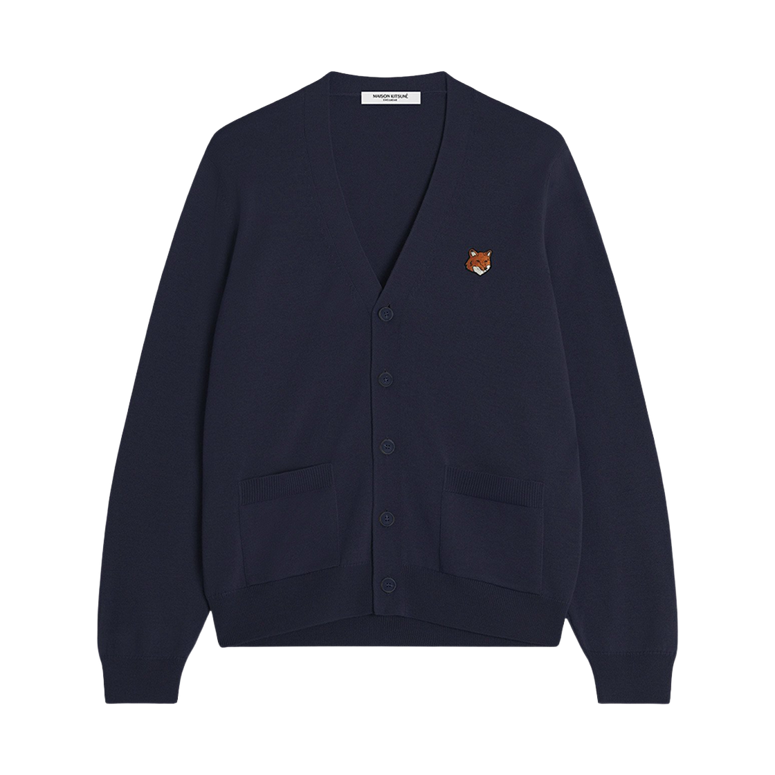 PM00501KT1181 0413 26S [15% 쿠폰] Maison Kitsune Fox Head Merino Regular Cardigan Classic Navy