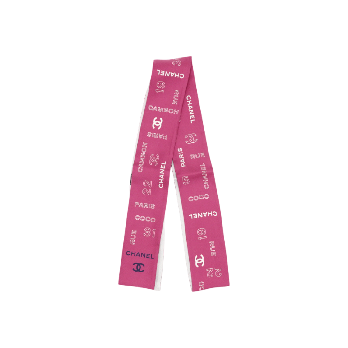 ITP4NDRTCPNV Chanel Pink White 19 Rue Cambon Scarf