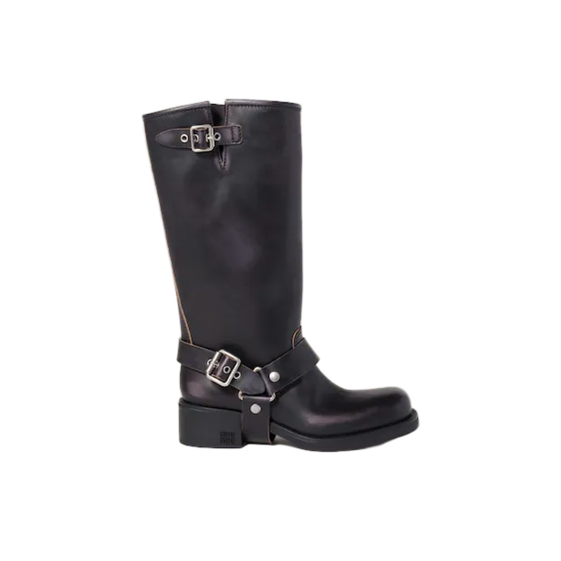5W828E-3F33-F0002 (W) Miu Miu Leather Boots Black