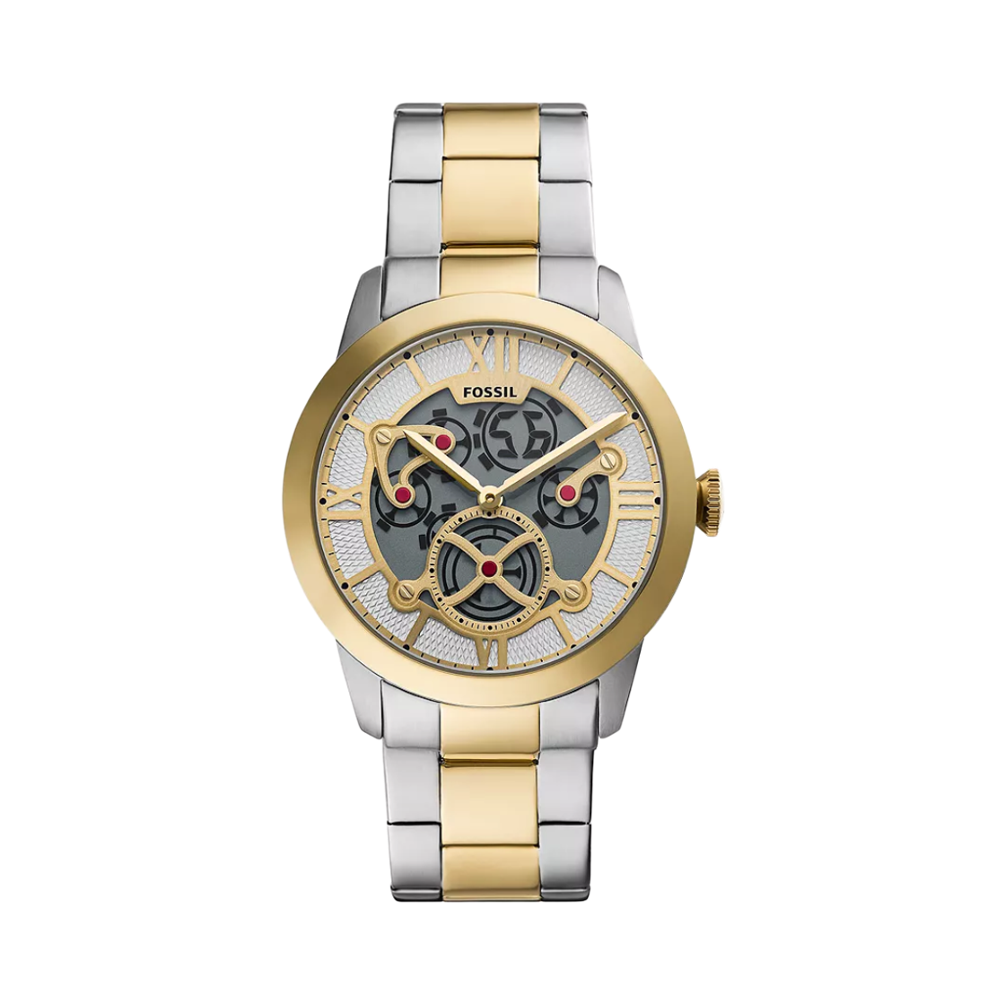 FS6193 Fossil Townsman Big Tic Quartz 42mm Two-Tone Stainless Steel Gold Silver
