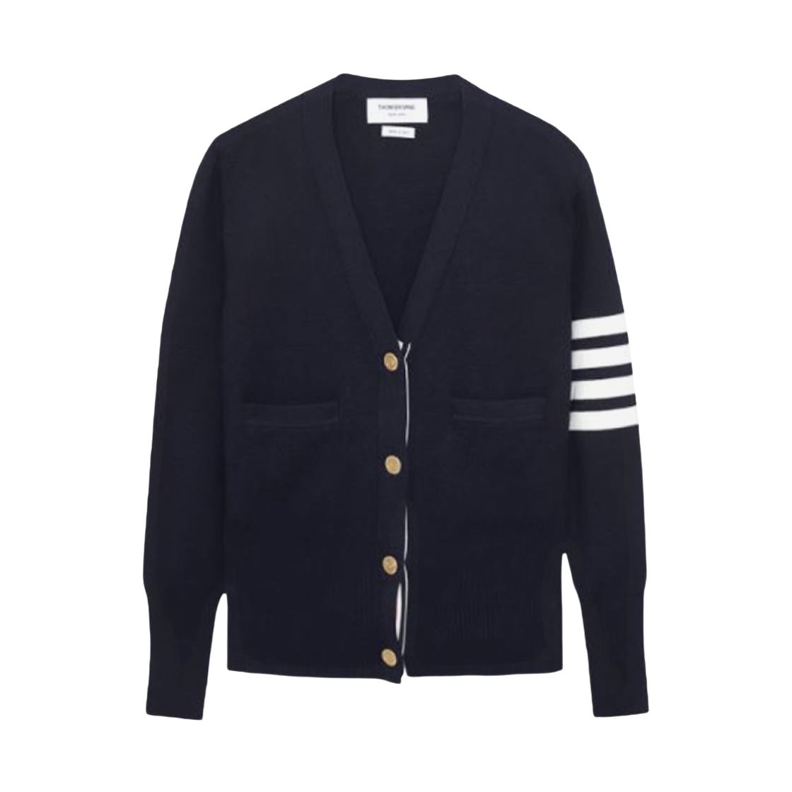 FKC207A 00219 415 25S [15% 쿠폰] (W) Thom Browne Cotton Crepe Milano Stitch 4-Bar Cardigan Navy