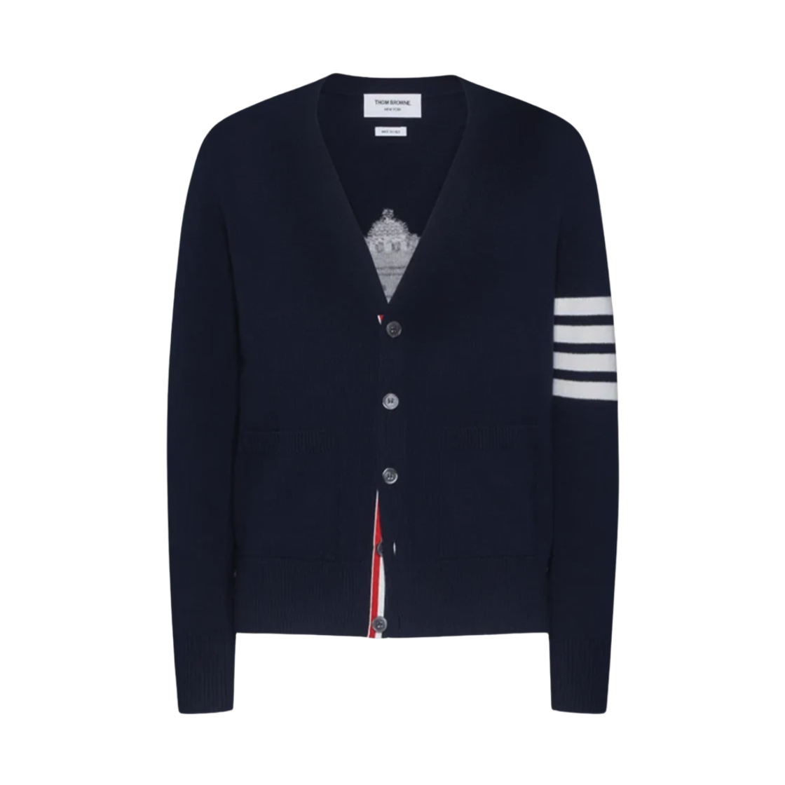 MKC567A Y1029 415 25S [15% 쿠폰] Thom Browne Nutcracker Merino Wool 4-Bar Cardigan Blue