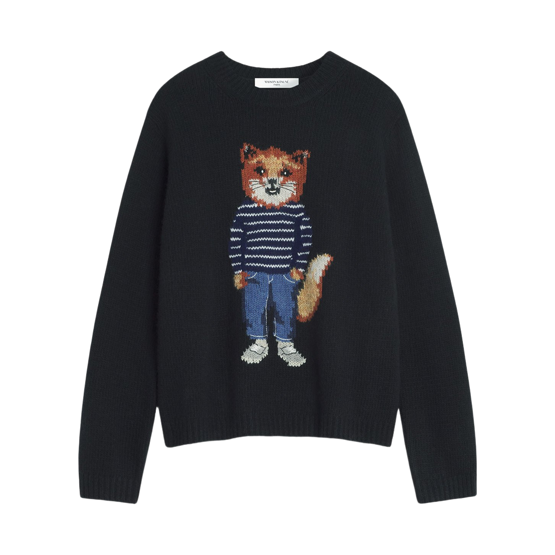 PW00812KH0002 P199 25F [15% 쿠폰] (W) Maison Kitsune Dressed Fox Intarsia Wool Jumper Black