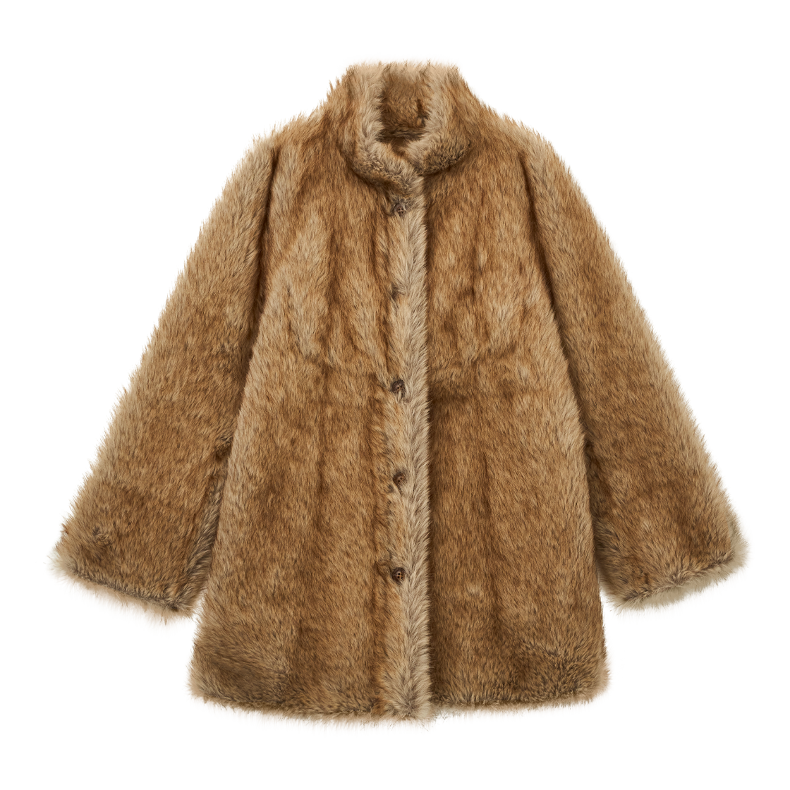 퍼버즈 우먼 패널드 리버서블 퍼 코트 베이지 - 26FW(Perverze Women Paneled Reversible Fur Coat Beige - 26FW)