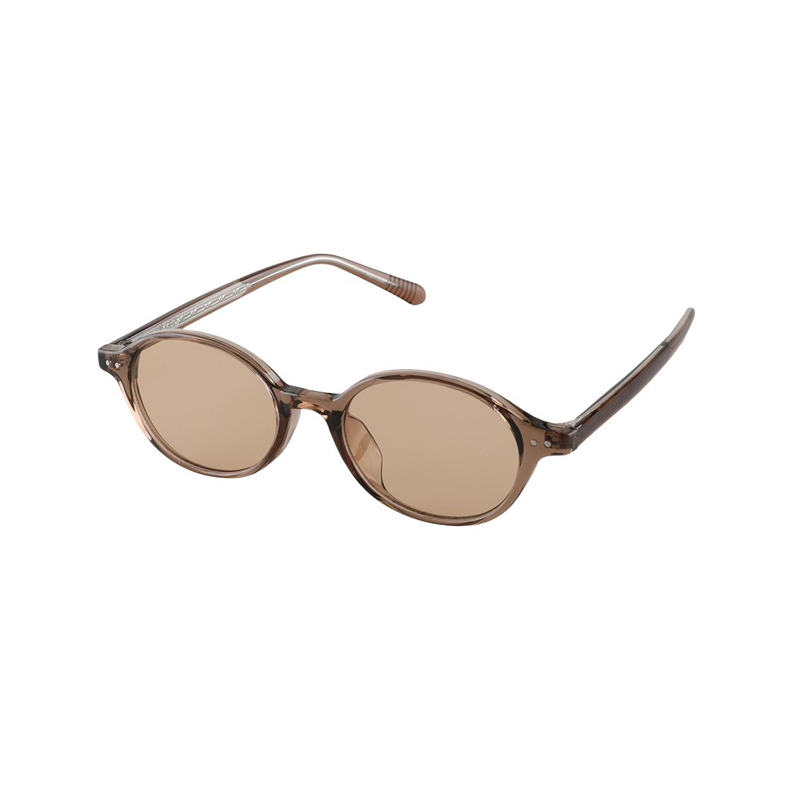 NERDS C2 2DITOR RDS Tint Nerd Round Geek-Chic Horn-Rimmed UV Protection Sun Glass C2 Brown Beige