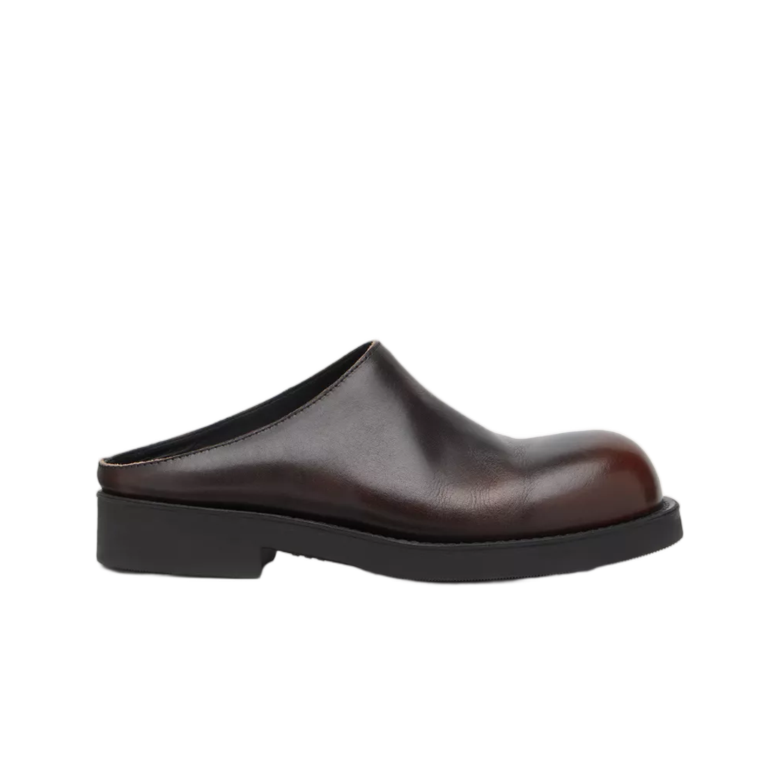 SH1WX0012P7896H0A16 MM6 Maison Margiela Biker Mules In Brushed Leather Brown