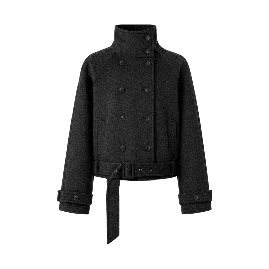 RS26WCT102CRC Rosefrantz Double-Breasted Wool Crop Coat [Charcoal]