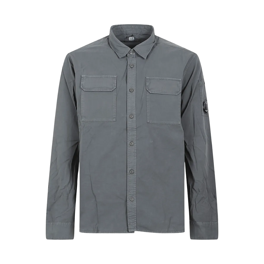 20CMSH706A110143G921 C.P. Company Organic Gabardine Long Sleeve Lens Shirt Gunmetal Grey - 26SS