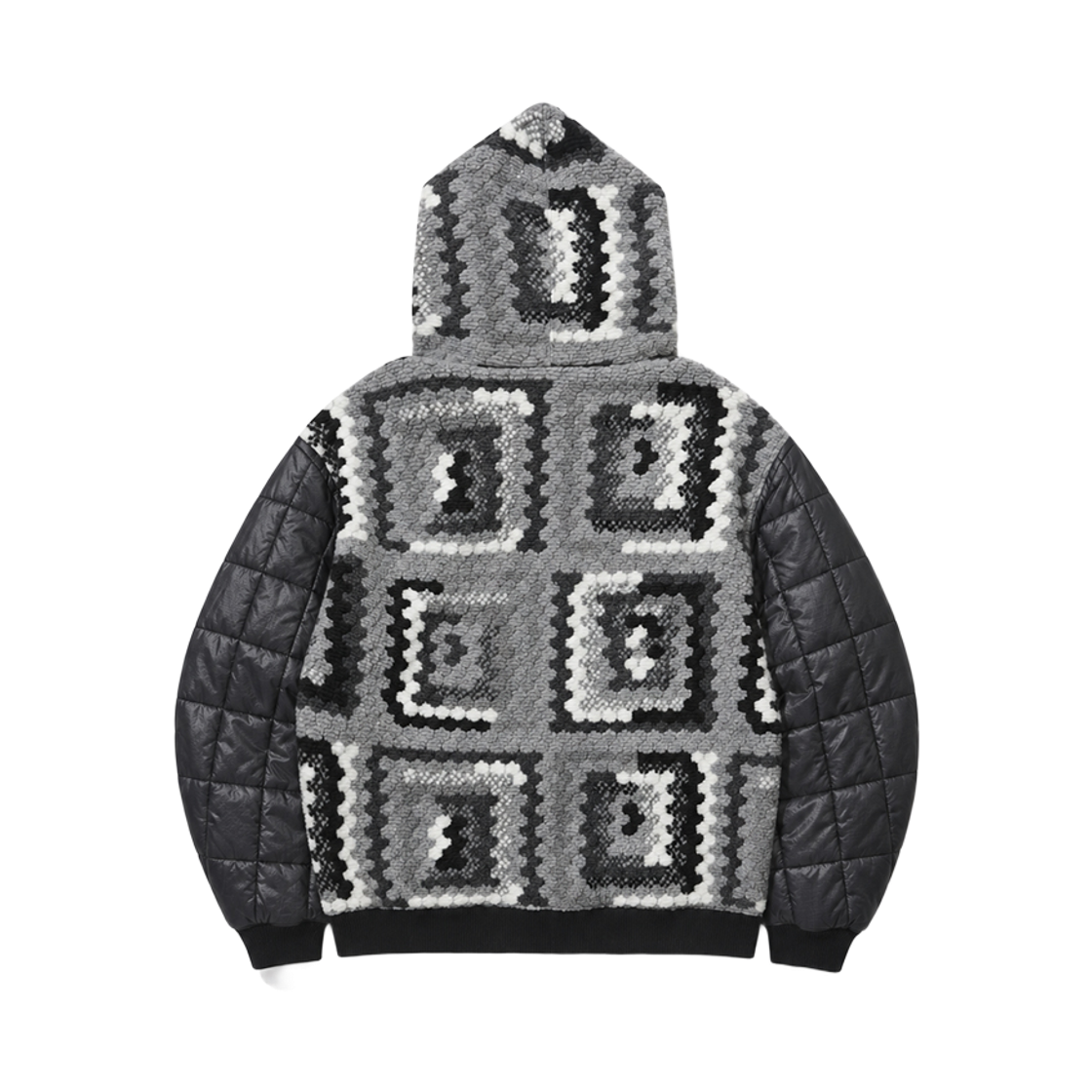 프리터 퀼티드 크로셰 후드 집업 블랙(FRITUR Quilted Crochet Hood Zip-Up Black) - 2