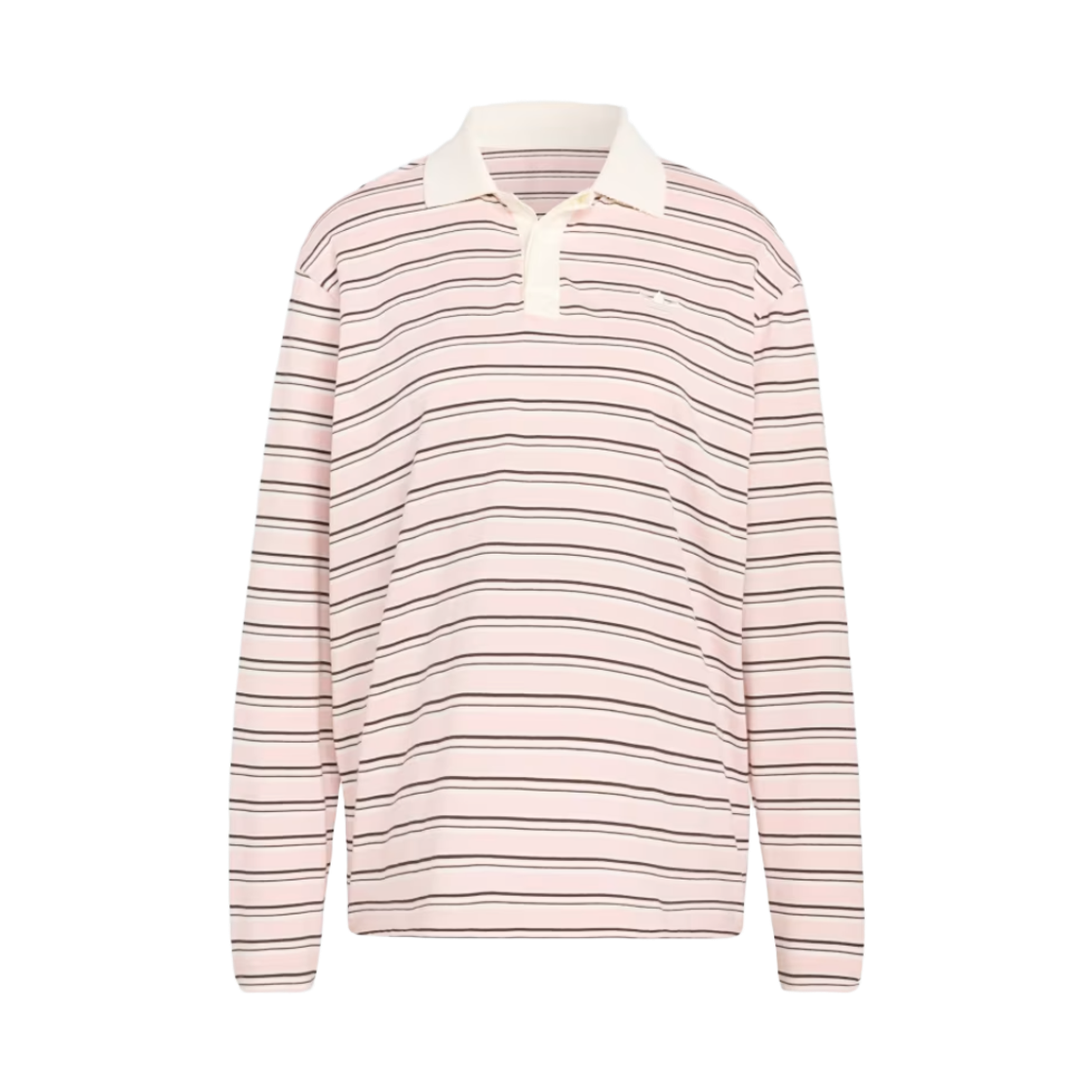 KU8351 (W) Adidas Originals Striped Oversized Long Sleeve Polo Sandy Pink - KR Sizing