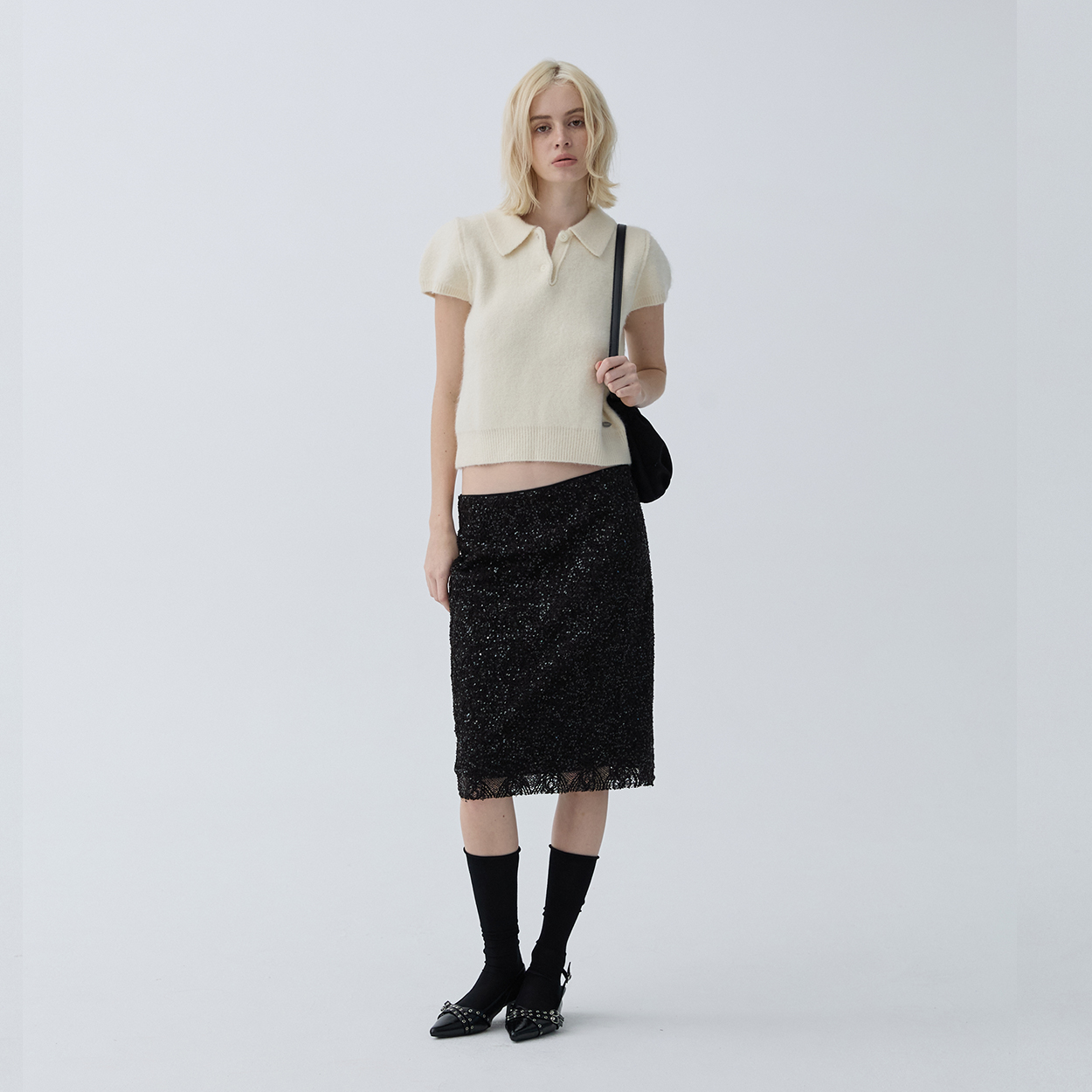 아크무어 글로우 자카드 스커트 블랙(ARCMOOR Glow Jacquard Skirt Black) - 5