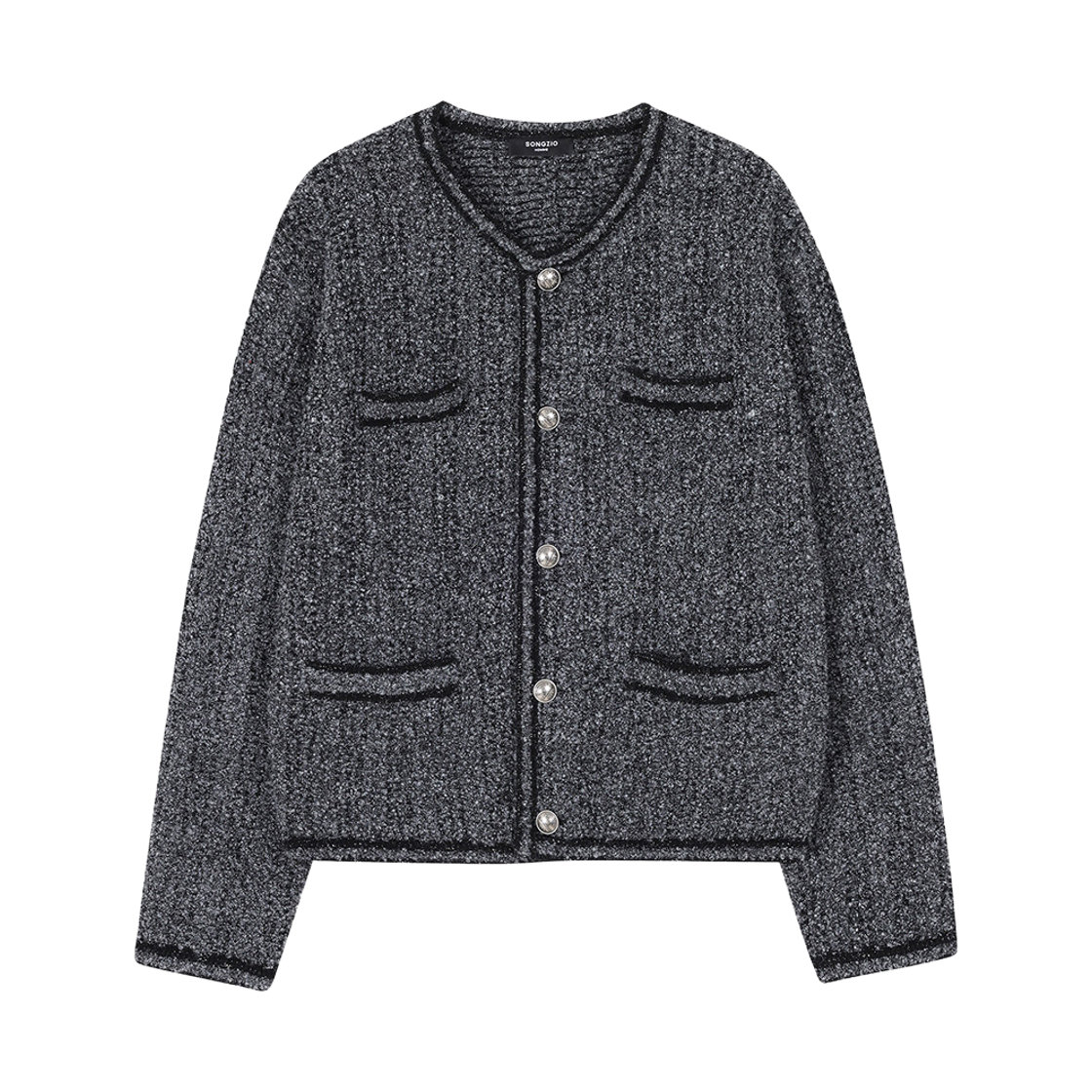 송지오 옴므 트위드 니트 자켓 그레이(SONGZIO HOMME Tweed Knit Jacket Grey)