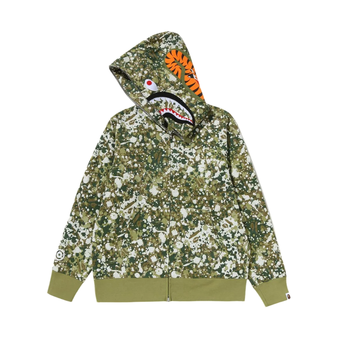 베이프 스플래쉬 카모 샤크 풀 집 후드 그린(BAPE Splash Camo Shark Full Zip Hoodie Green) - 2