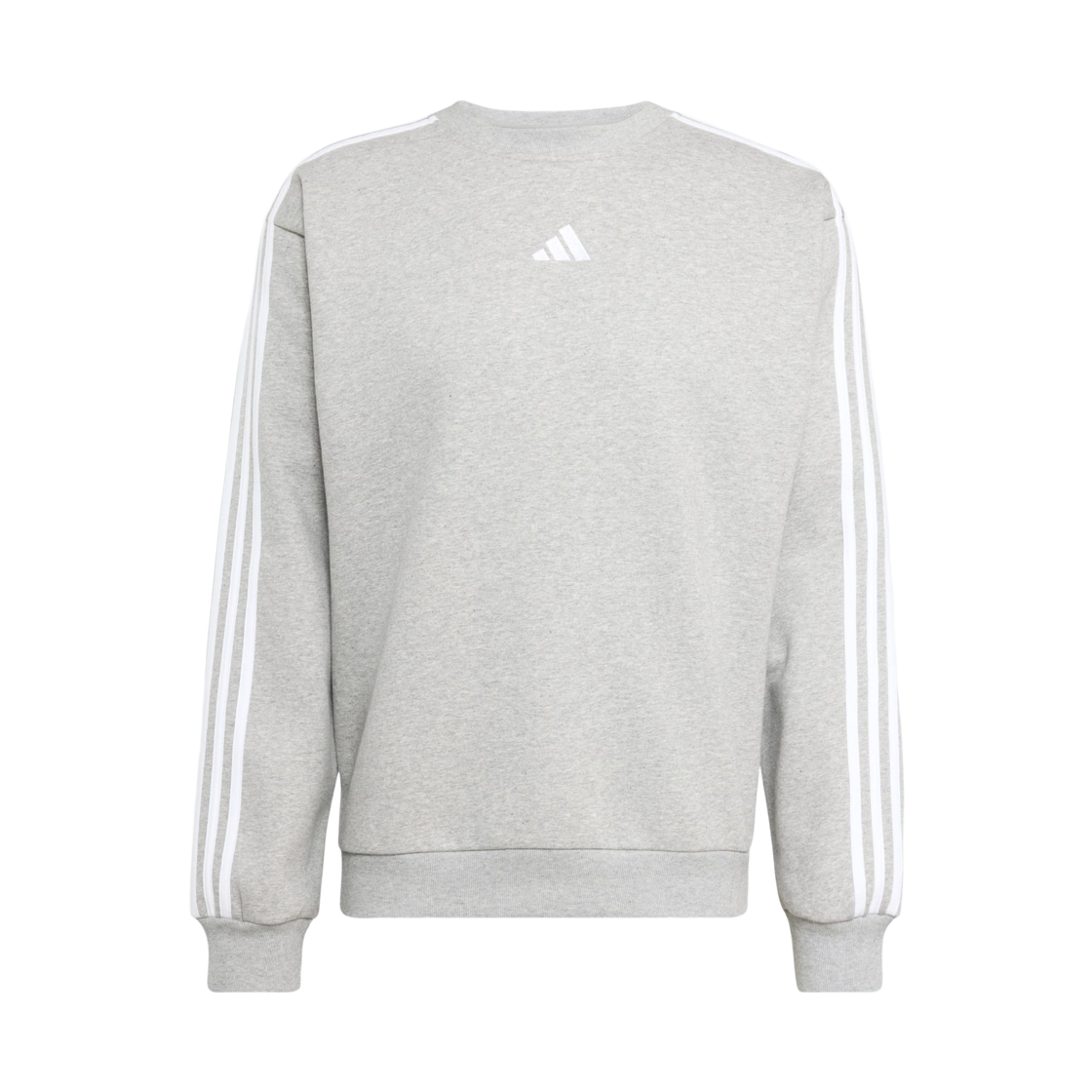 KY4158 Adidas Essentials 3-Stripes Fleece Sweatshirt Medium Grey Heather White - KR Sizing