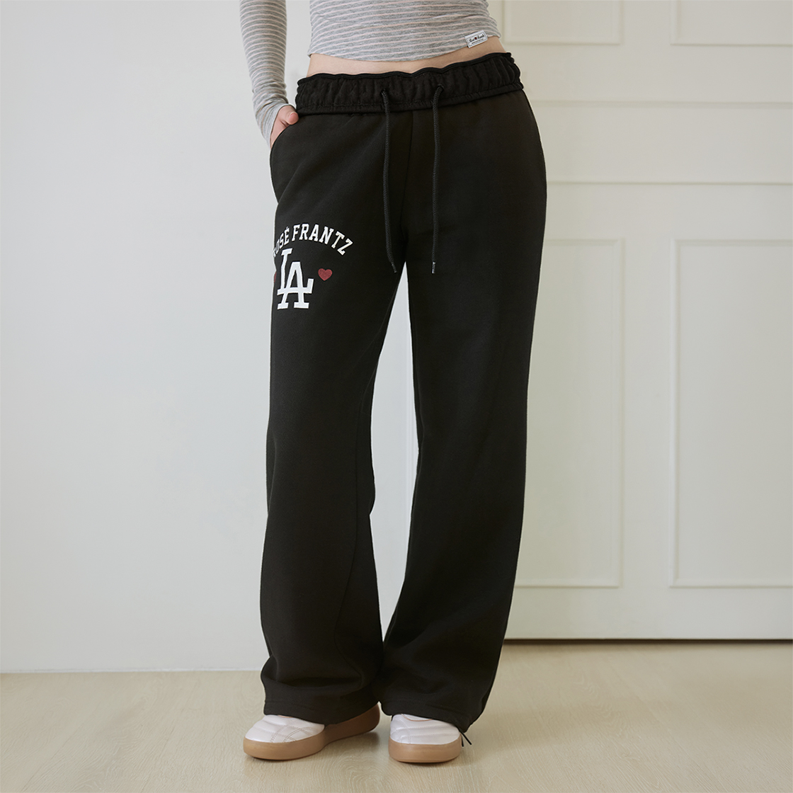 로제프란츠 LA 그래픽 턴업 와이드 팬츠 [블랙](Rosefrantz LA Graphic Turn-Up Wide Pants [Black]) - 4
