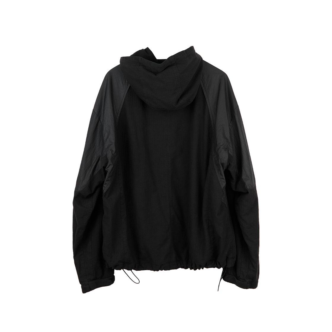 폴리테루 올드 블록 집 파카 블랙 스트라이프 & 글로시 블랙(Polyteru Old Block Zip Parka Black Striped & Glossy Black) - 2