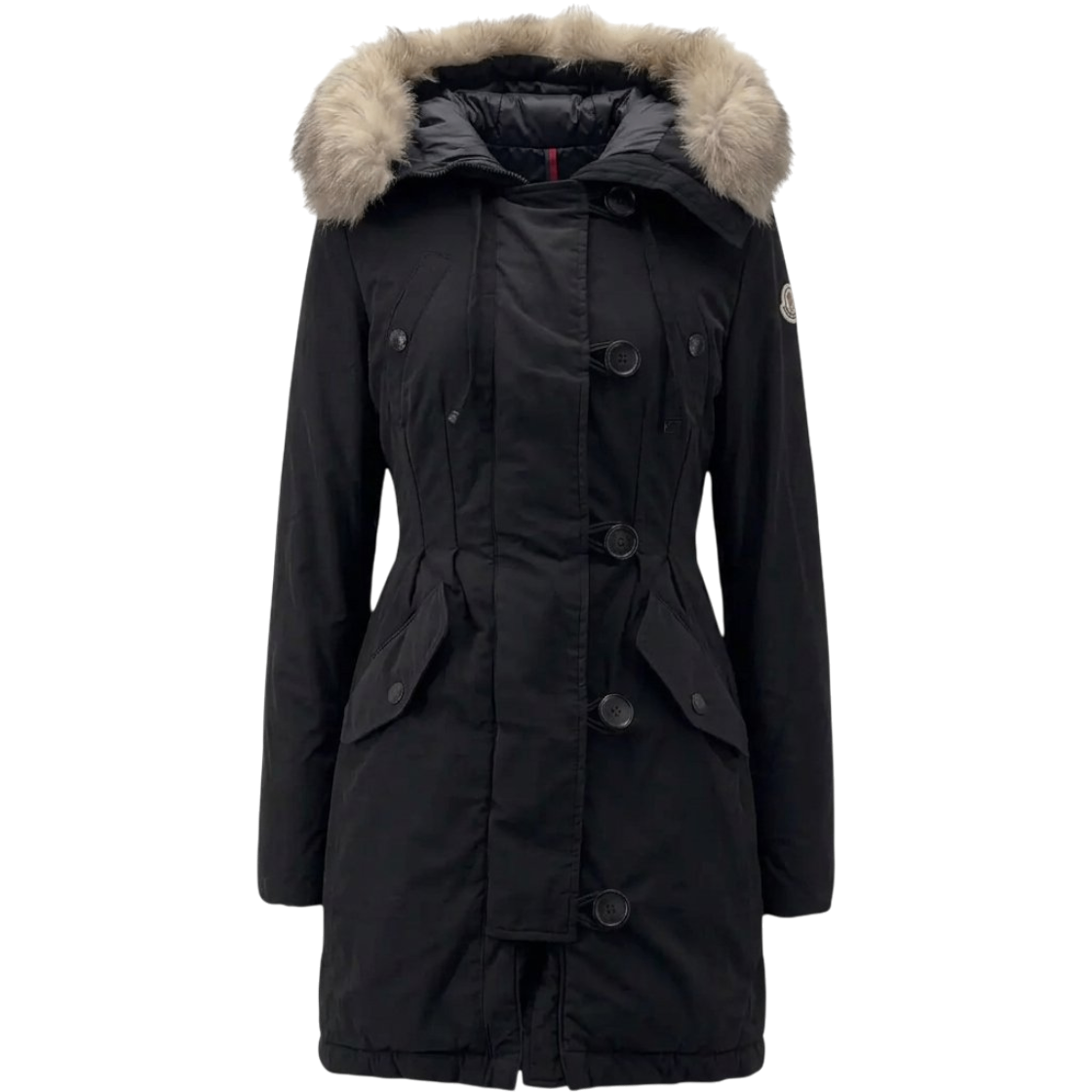 IT4362SD65GN Moncler Ariette Fox Fur Long Padded Jacket