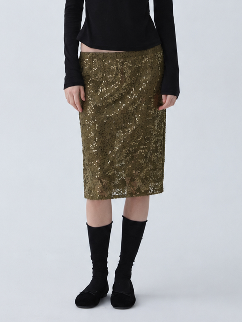 아크무어 글로우 자카드 스커트 골드 브라운(ARCMOOR Glow Jacquard Skirt Gold Brown) - 5