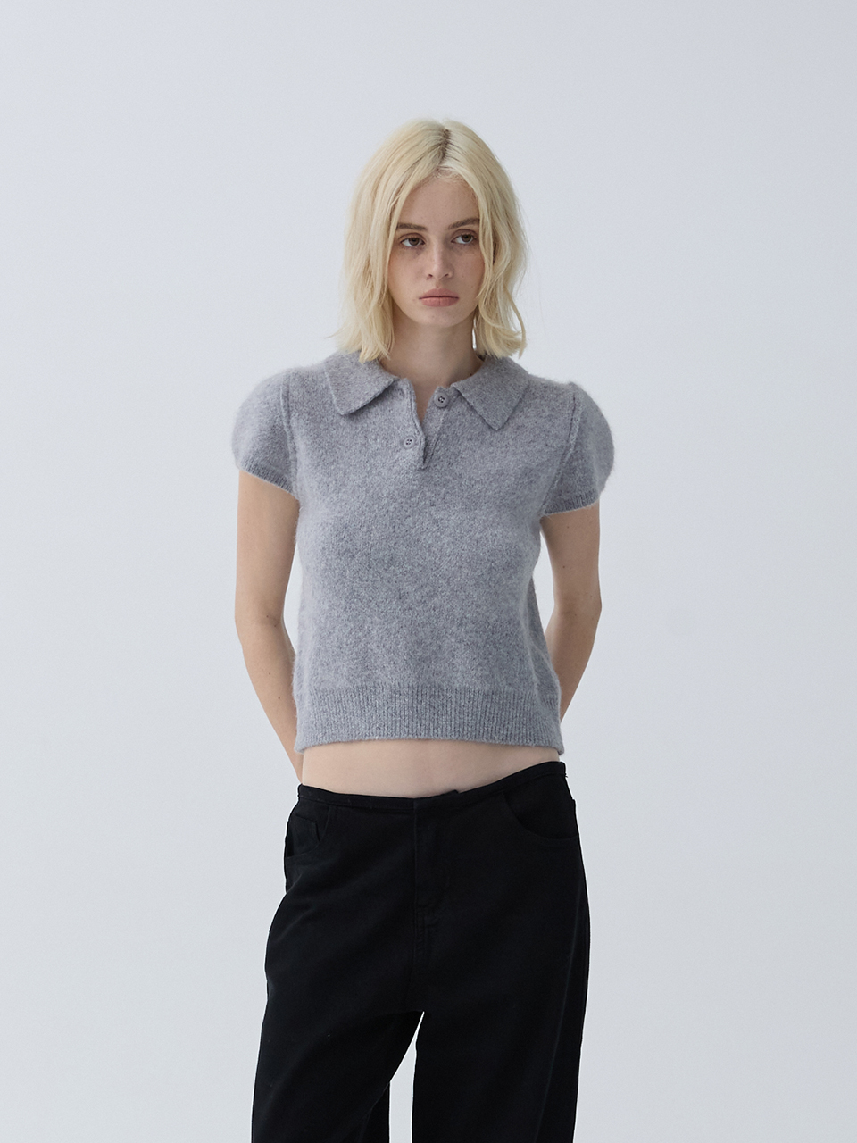 아크무어 코지 카라 니트 라이트 그레이(ARCMOOR Cozy Collar Knit Light Grey) - 6