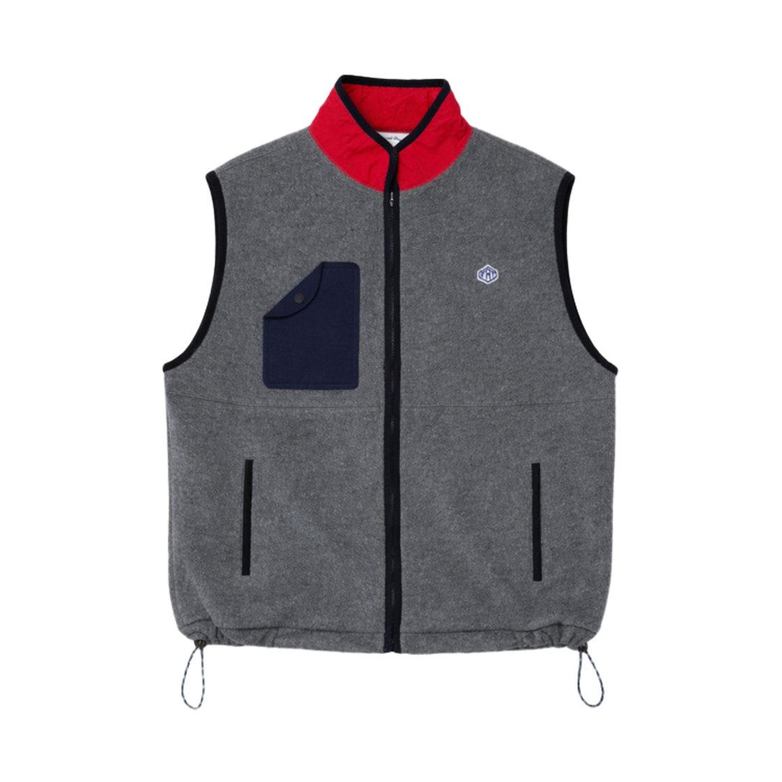 F263VE01 FRITUR Round Pocket Fleece Vest Grey