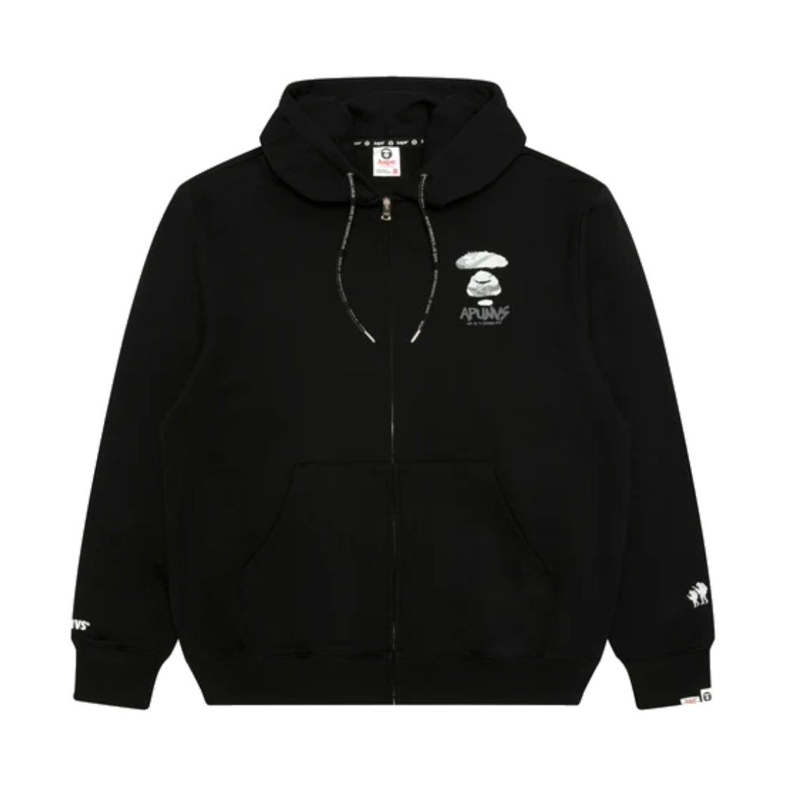 KM6DTSWAP18BK AAPE Basic Zip Up Sweatshirt Black - 26FW