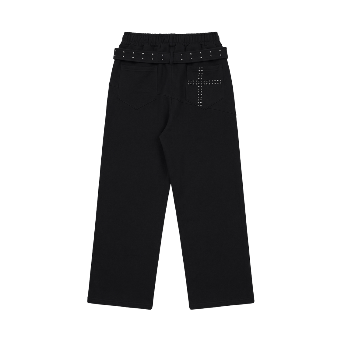 분트 스터드 스트랩 스웨트 팬츠 블랙(VOONT Studded Strap Sweat Pants (BLACK)) - 2