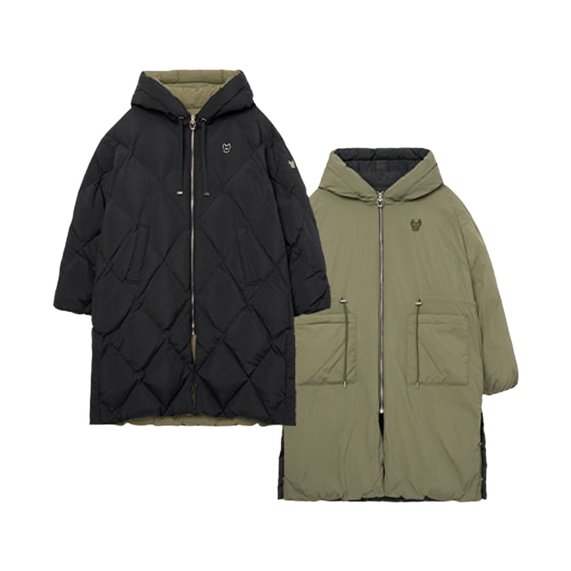 라이프워크 다이아 퀼팅 리버시블 후드 롱 다운 점퍼_LW244DJ781(Lifework Diamond Quilted Reversible Hooded Long Down Jumper_LW244DJ781)