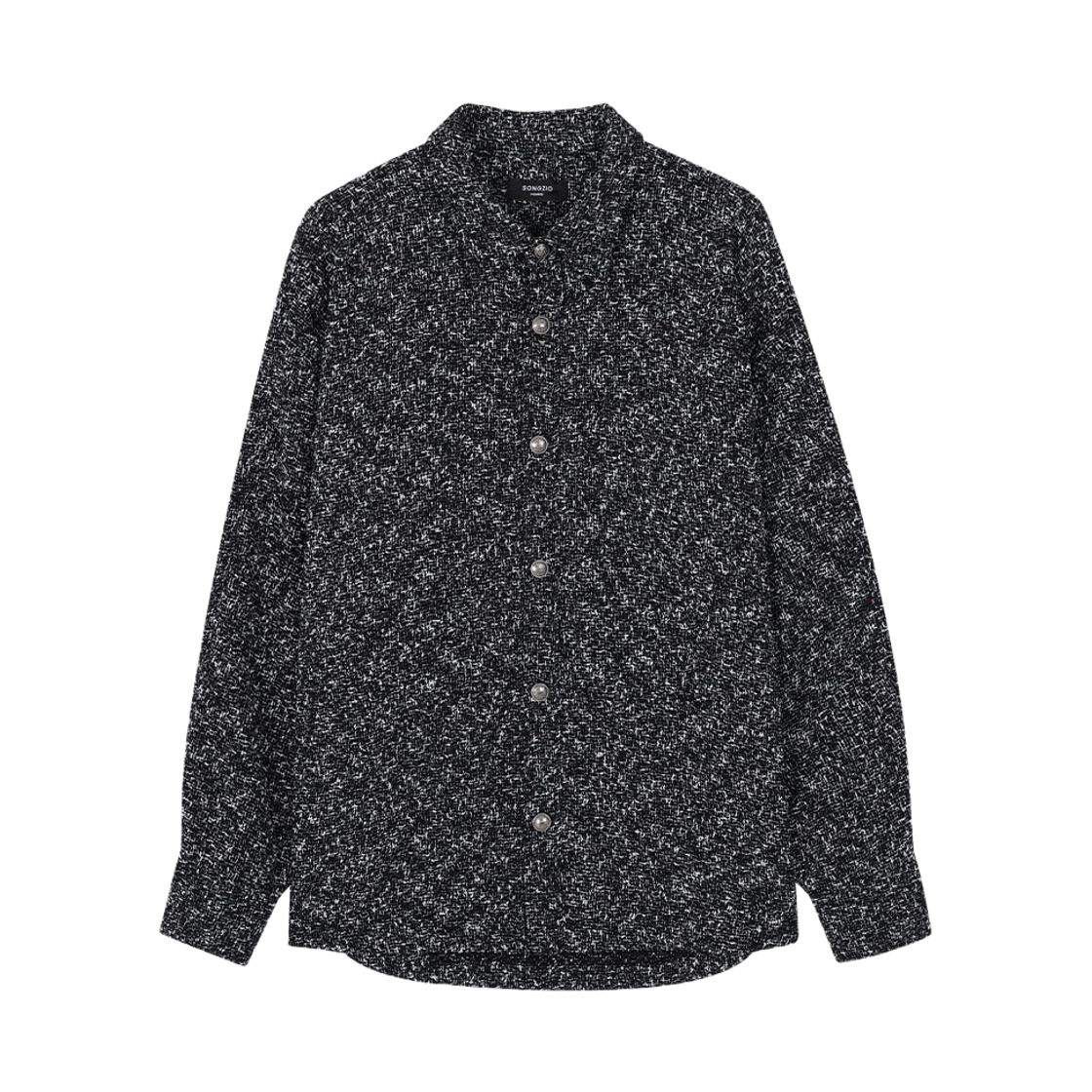 SI5SH504BK SONGZIO HOMME Tweed Tuxedo Shirt Black