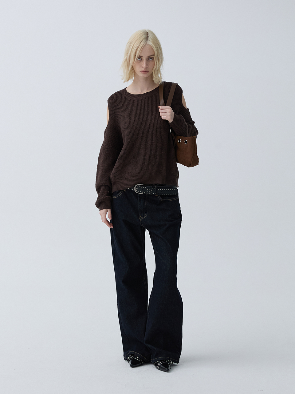 아크무어 슬릿 숄더 니트 브라운(ARCMOOR Slit Shoulder Knit Brown) - 5