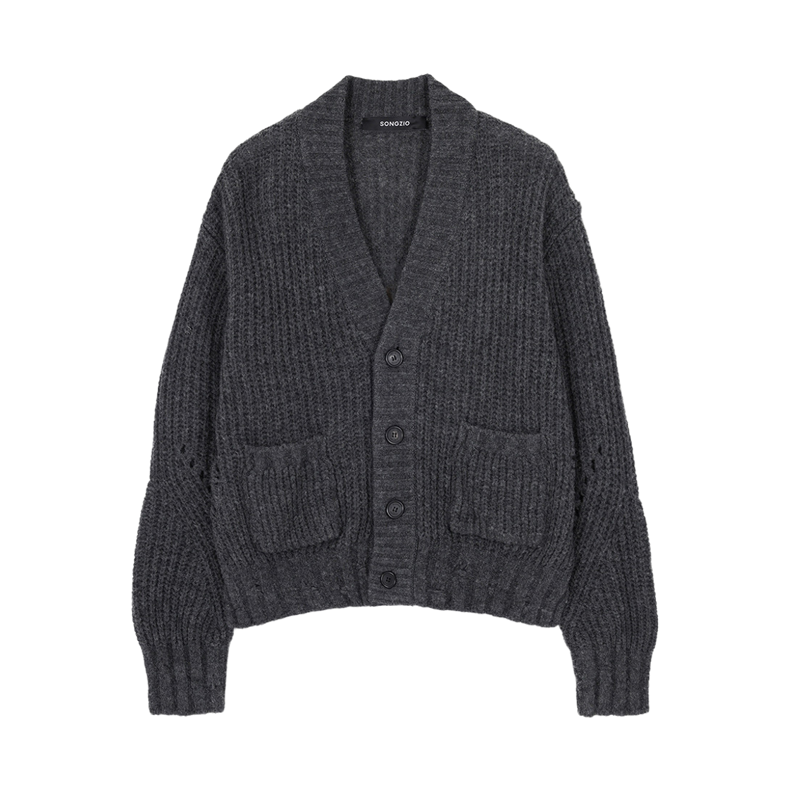송지오 컬렉션 인터록 가디건 그레이(SONGZIO COLLECTION Interlock Cardigan Grey) - 3