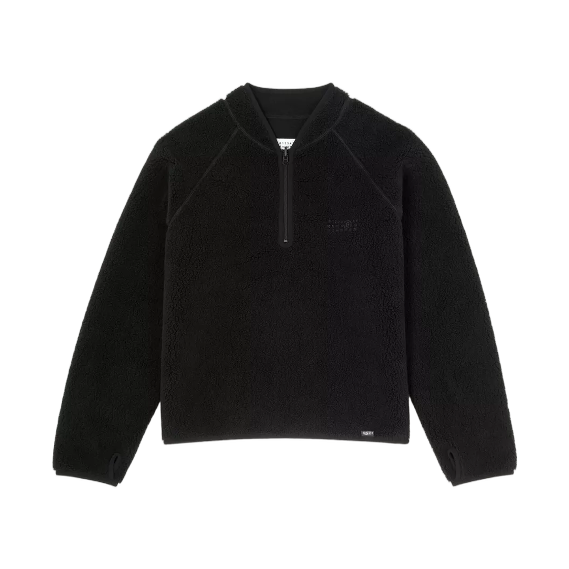 SH0GU0043M36010900 MM6 Maison Margiela Reversible Teddy Fleece Sweatshirt Black