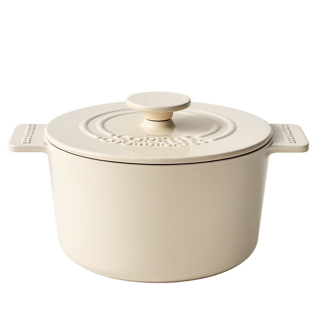 COR157 Corelle Coordinates Cast Iron Ashley Ivory 20cm Double‑Handle Pot