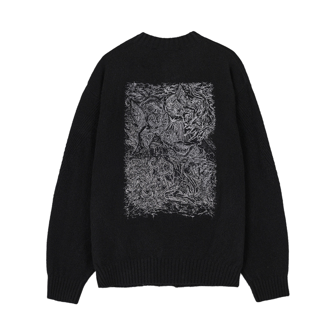 송지오 컬렉션 베네딕션 라운드넥 가디건 블랙(SONGZIO COLLECTION Benediction Round Cardigan Black) - 2