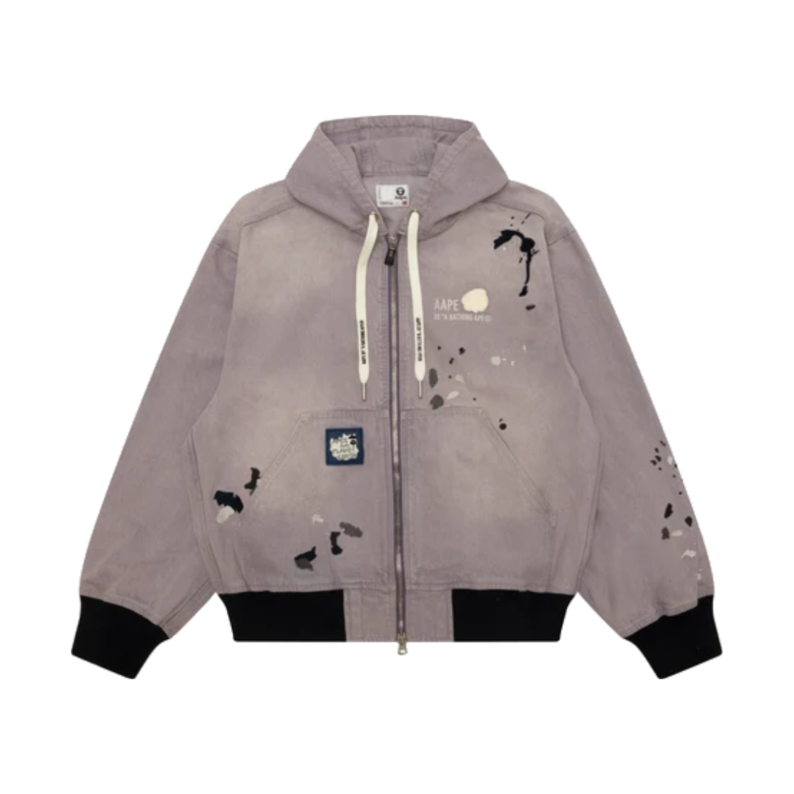 KM6DTSHAP31PP AAPE Hooded Zip-up Jacket Purple Grey - 26FW