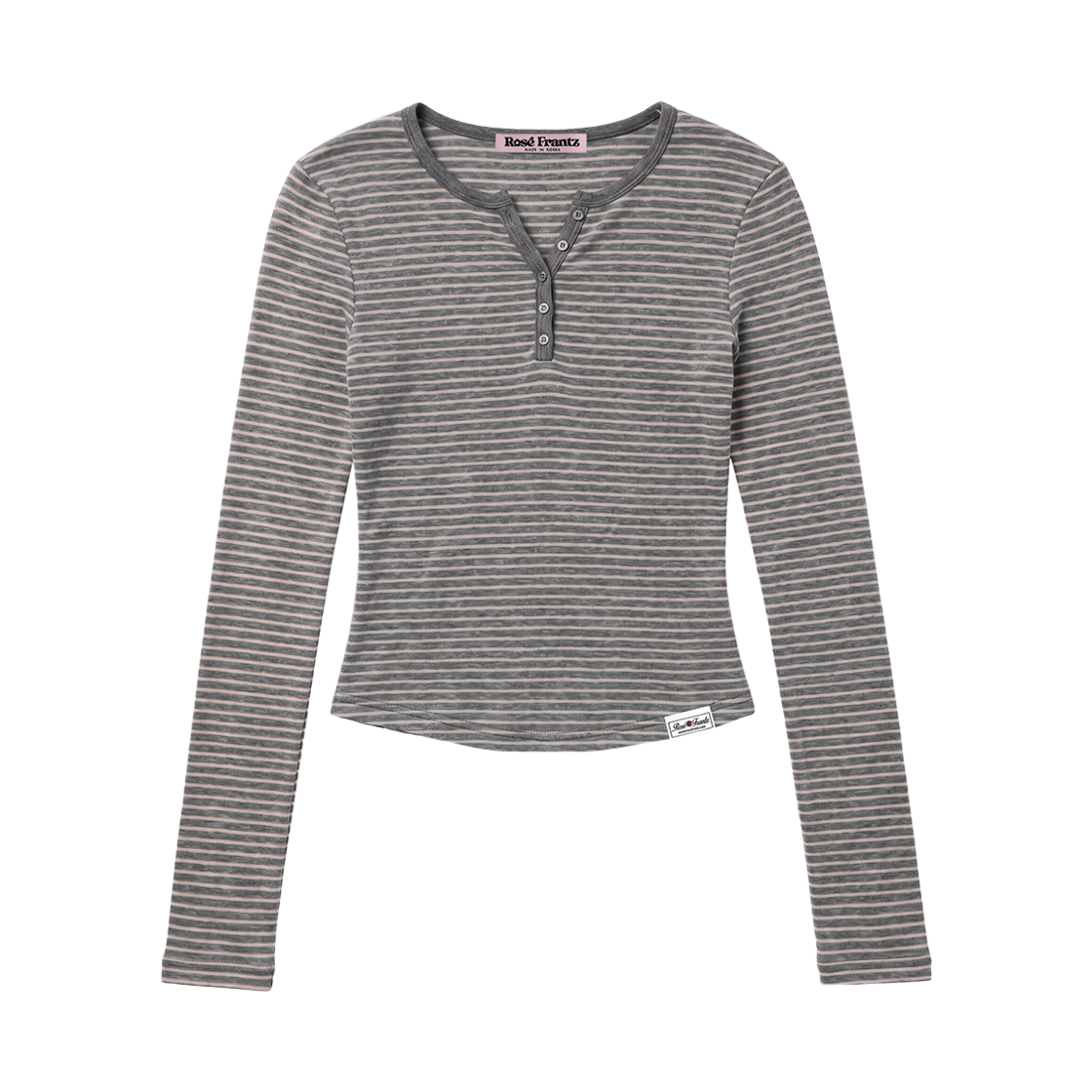RS26WLS102GRY Rosefrantz Striped Wool Henley Long Sleeve [Gray]