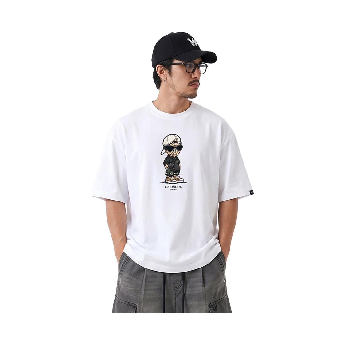 라이프워크 스트릿 스냅백 힙독 반팔 티셔츠_LW262TS106(Lifework Street Snapback Hip-Top Short Sleeve T-shirt_LW262TS106) - 3