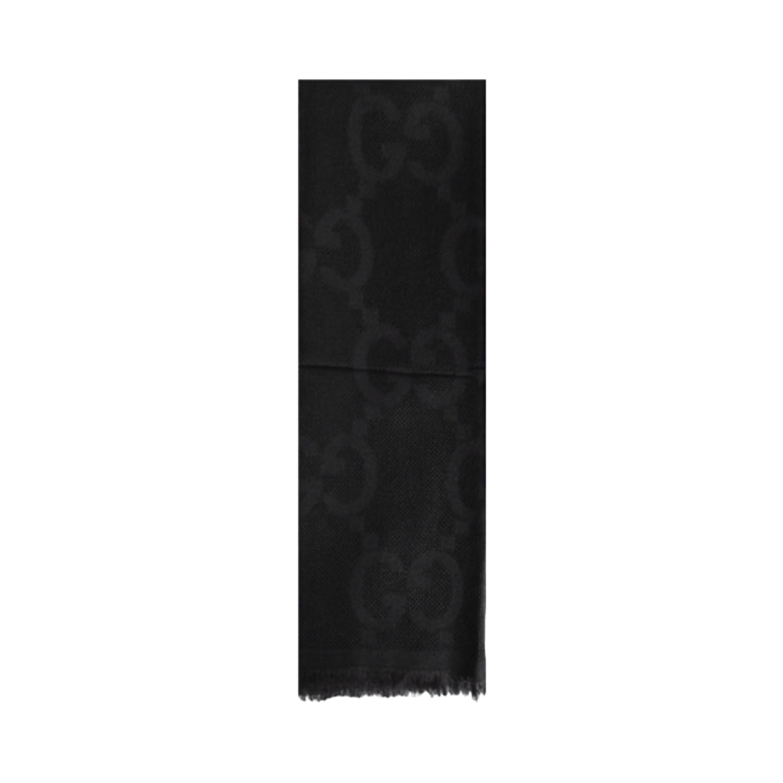 695139-4GA10-1000 Gucci GG Jacquard Wool Silk Muffler Black