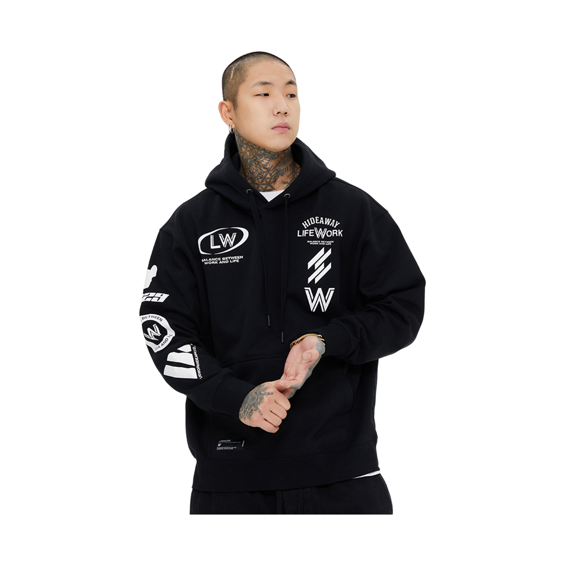 라이프워크 트리플 아트웍 후드 티셔츠_LW234HD405(Lifework Triple Artwork Hoodie T-shirt_LW234HD405) - 2