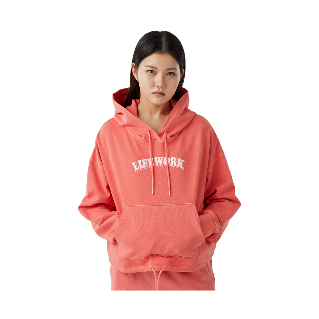 라이프워크 프렌지 피그먼트 숏 후드 티셔츠_LW241HD712(Lifework Frenzy Pigment Short Hooded T-shirt_LW241HD712) - 2