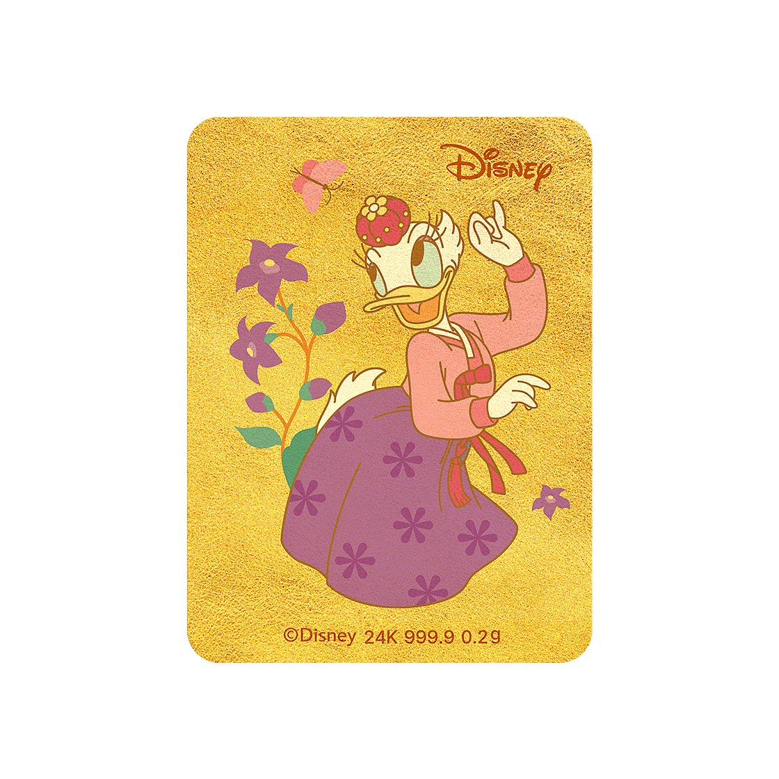 [디즈니] 24k 순금 미키 인 서울 캐릭터 순금카드 0.2g - 데이지 아씨([Disney] 24K Mickey in Seoul Character Gold Card 0.2g - Daisy Assi)