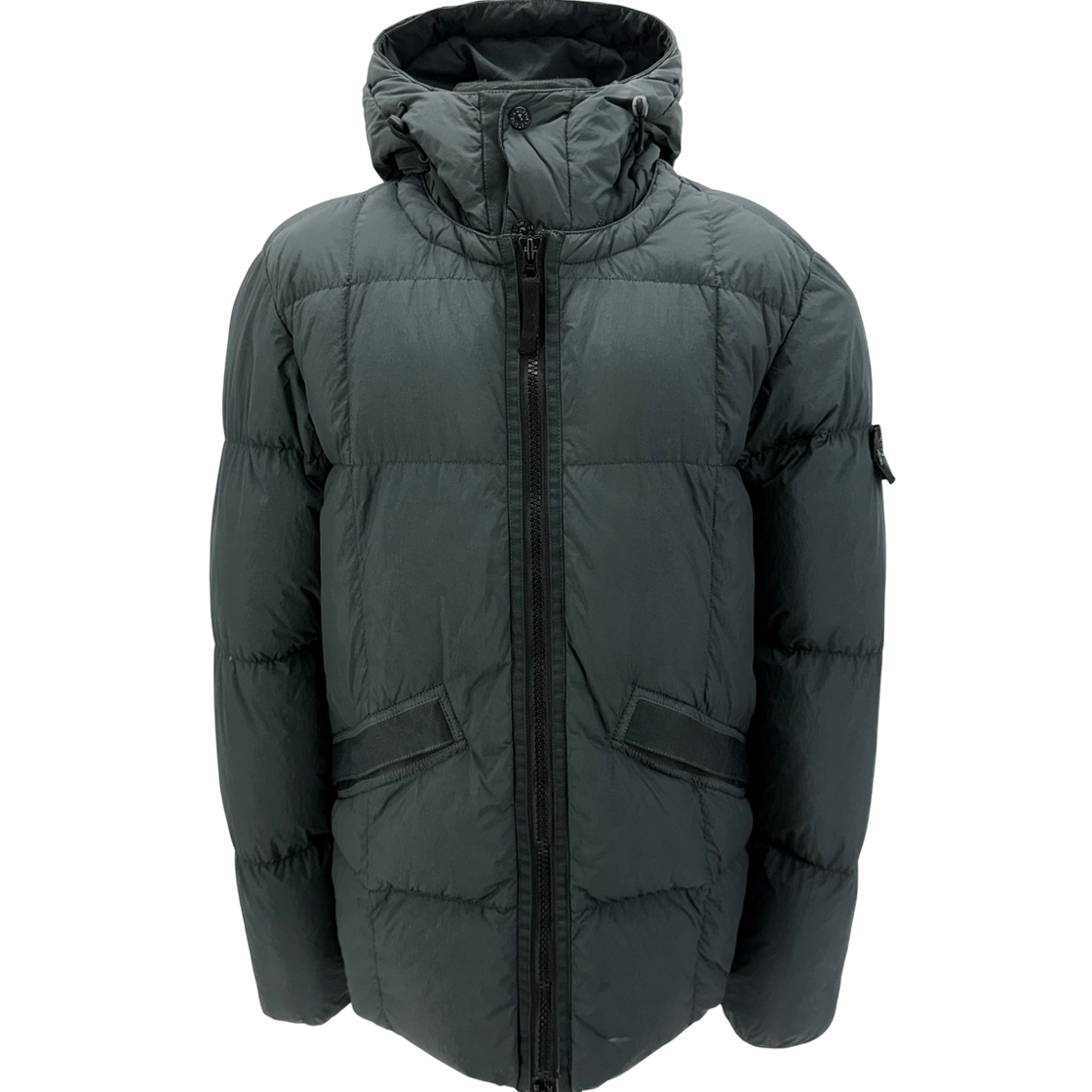 IT9TLWOL5UGN Stone Island Crinkle Reps Hooded Short Puffer Jacket